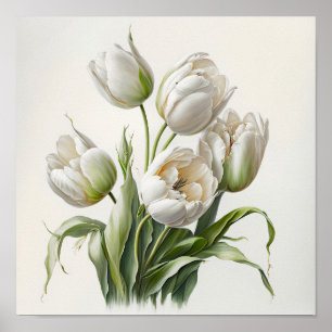 Poster d'impression des Tulipes blanches