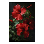 Poster d'impression d'hibiscus rouge