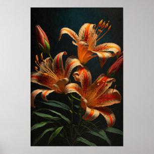 Poster d'impression d'Orange Tiger Lilies