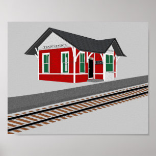 Poster d'impression du magasin de trains pour enfa