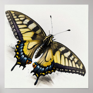 Poster d'impression d'un papillon Tiger Swallowtai