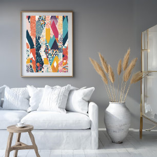 Poster d'impression en rayures de couleur partout