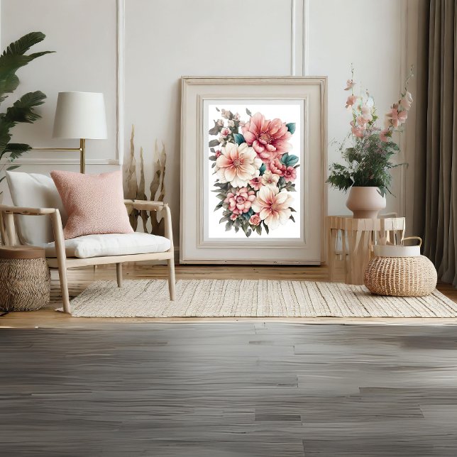 Poster d'impression floral moderne (Modern Floral Wall Decor Print Poster)