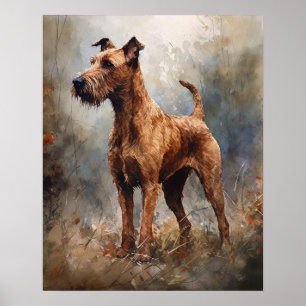Poster d'impression irlandais Terrier Dog Art