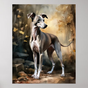 Poster d'impression italien Greyhound Dog Art