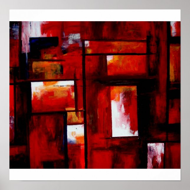 Poster d'impression Red Abstrait Art (Devant)