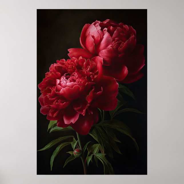 Poster d'impression Red Peonies (Devant)
