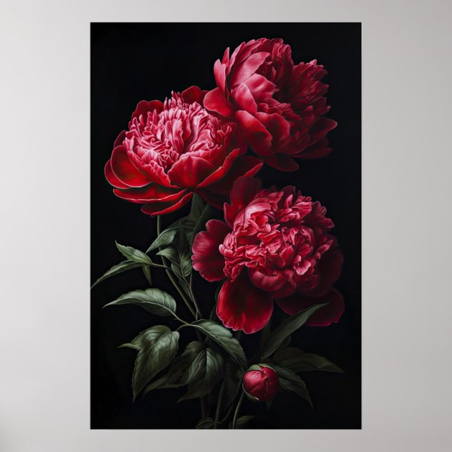 Poster d'impression Red Peonies (Devant)