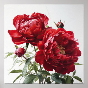 Poster d'impression Red Peonies