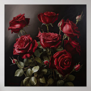 Poster d'impression Red Roses Flower Art