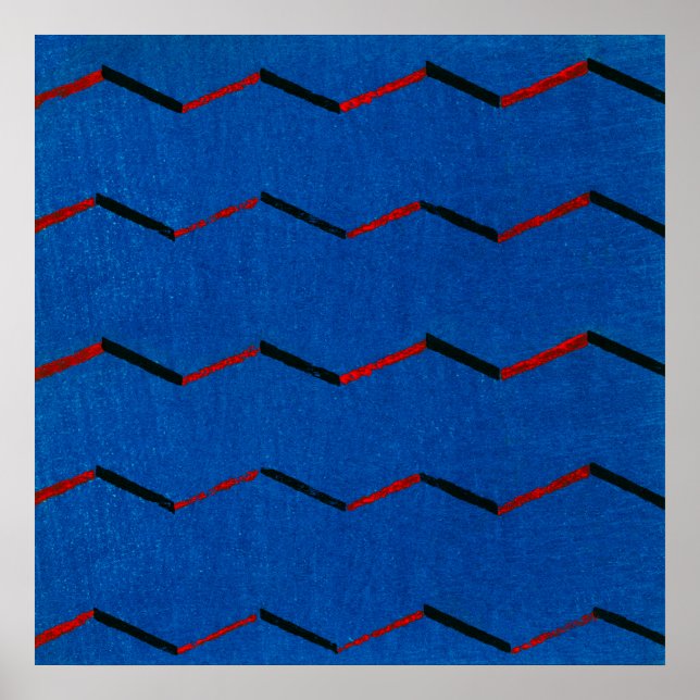 Poster d'impression vintage en bois textile japona (Devant)