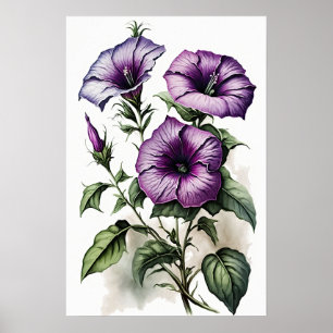 Poster d'impression violet Petunias