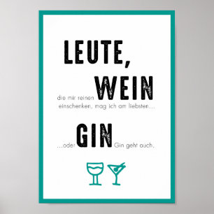 Poster DIN A4 "GIN GEHT AUCH"