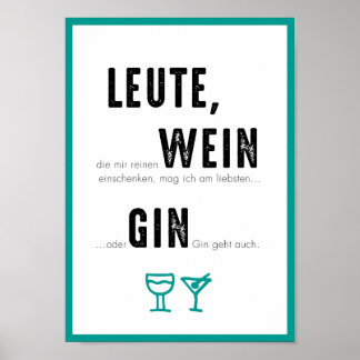 Poster DIN A4 "GIN GEHT AUCH"