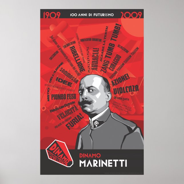 Poster Dinamo Futurista Marinetti Zang Tumb (Devant)