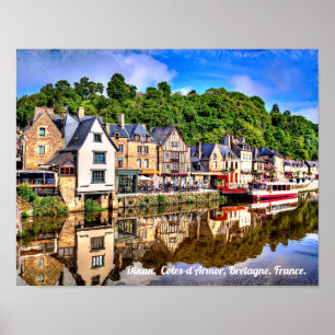 Poster Dinan,  Cotes-d'Armor, Bretagne. France.
