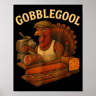 Poster Dinde de Gobbol pour la fête d'Action de grâce 