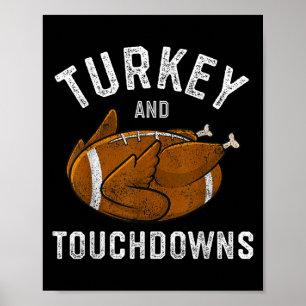 Poster Dinde de Thanksgiving et touchés de football homme