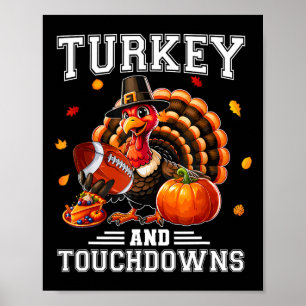 Poster Dinde de Thanksgiving et touchés Footbyll hommes K