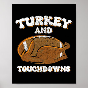 Poster Dinde de Thanksgiving et touchés hommes garçons fo