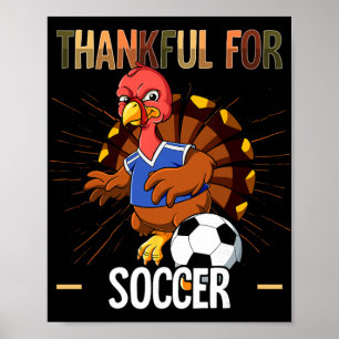 Poster Dinde de Thanksgiving reconnaissante pour le footb