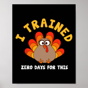 Poster Dinde de Thanksgiving Trot Running J'ai fait zéro