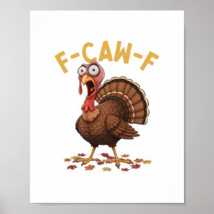 Poster Dinde drôle de Thanksgiving humour corbeau mème F-