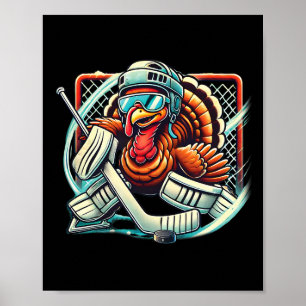 Poster Dinde jouant au hockey sur glace gardien de but de