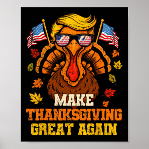 Poster Dinde Trump Drôle Rendez Thanksgiving Great Again
