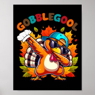 Poster Dindon Gobblegool Danse Dabbing de Thanksgiving