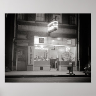 Poster Diner à la Nuit, 1940. Photo vintage