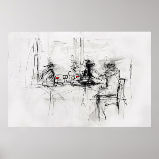 Poster Dîner Abstrait -