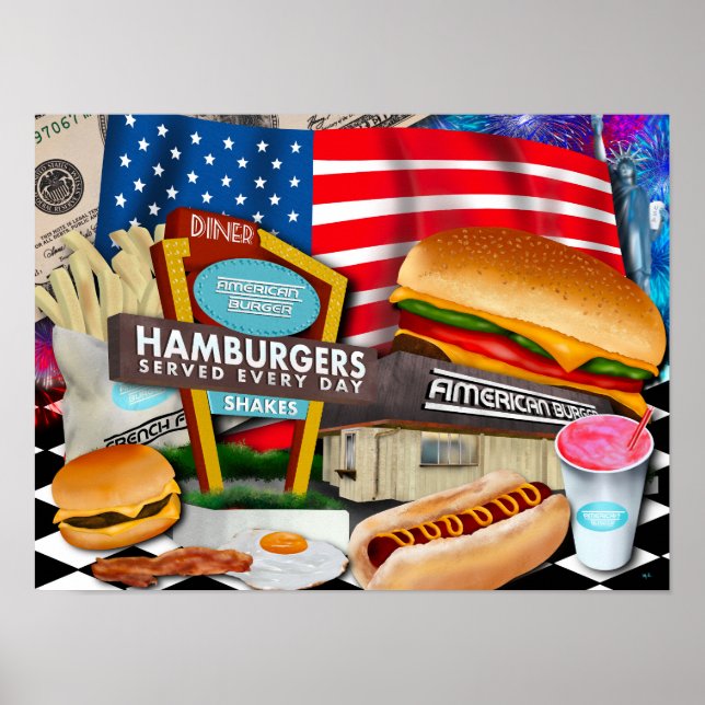 Poster Diner américain (Devant)