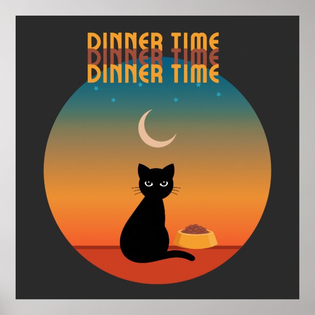 Poster Dîner de chats noirs (Devant)