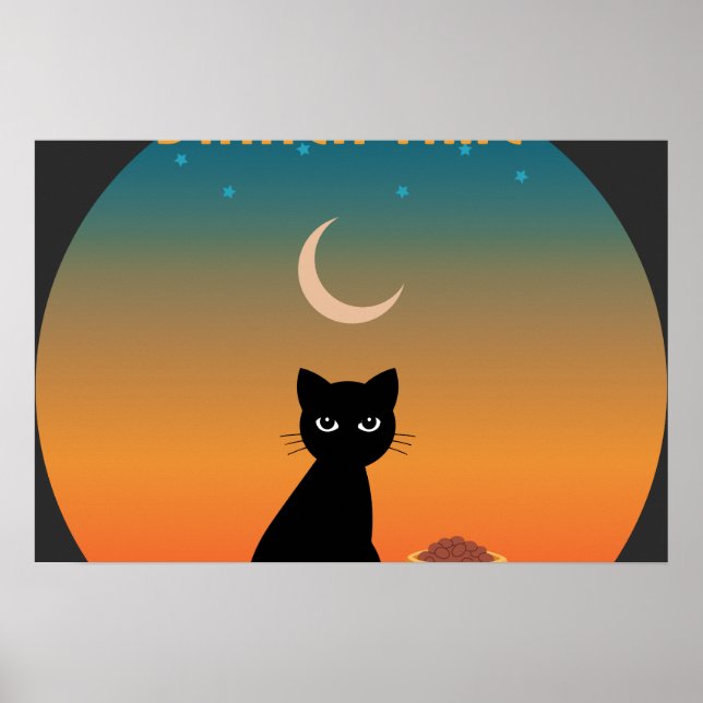 Poster Dîner de chats noirs (Devant)