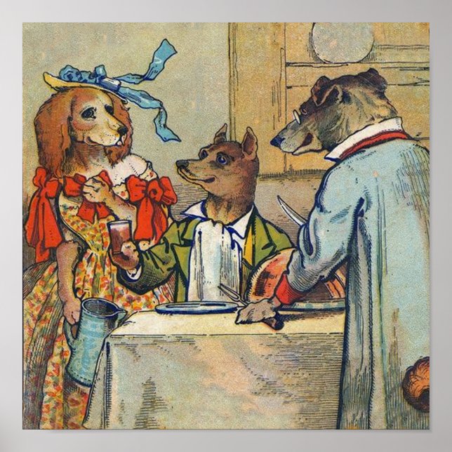 Poster Dîner de chien victorien Dress Doggy (Devant)