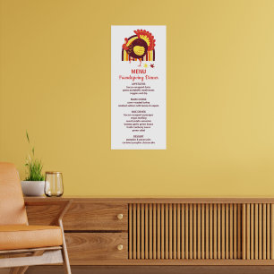 Poster Dîner de Friendsgiving arc-en-ciel groovy stylisé 