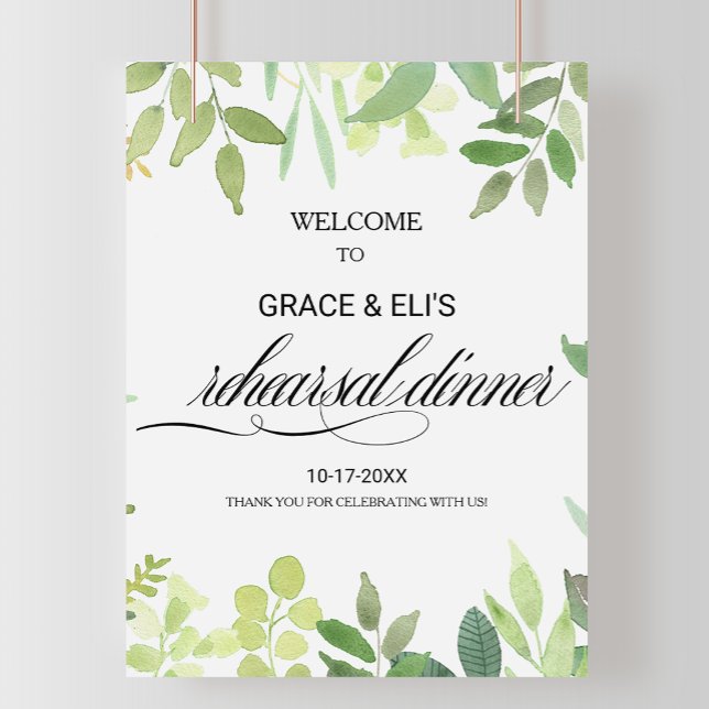 Poster Dîner de la Répétition de destination verte Bienve (Créateur téléchargé)