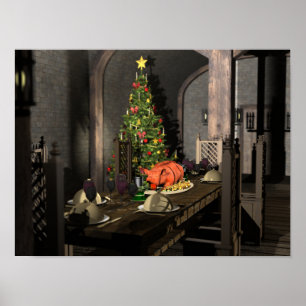 Poster Dîner de Noël