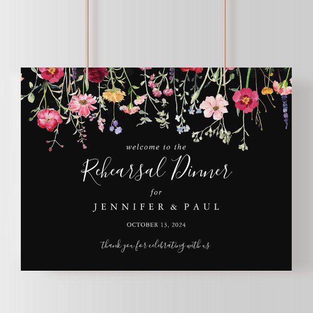 Poster Dîner de répétition Fleur sauvage multicolore Bien (Créateur téléchargé)