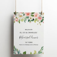 Dîner de répétition florale élégant et verdoyant B