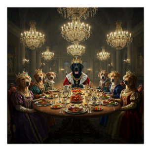 Poster Dîner Pourcentage de chien anthropomorphique