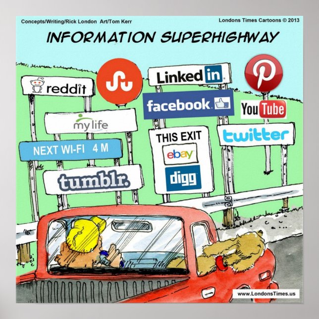 Poster d'information amusant Superautoroute (Devant)