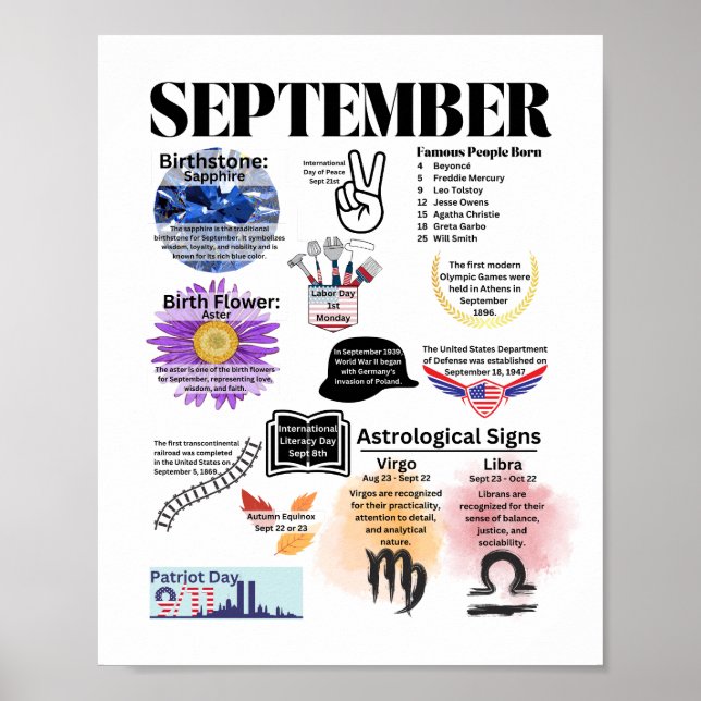 Poster d'information sur les loisirs de septembre (Devant)