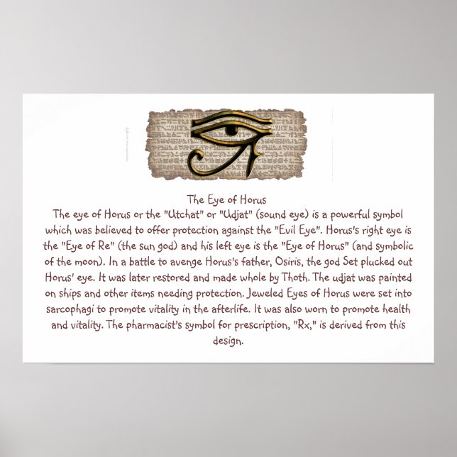 Poster d'information sur l'oeil de Horus (Devant)
