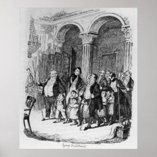 Poster Dinners, illustration de 'Sketches by Boz'