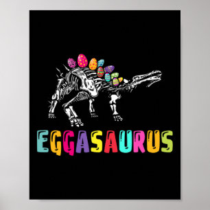 Poster Dino de Pâques - Eggasaurus Stégosaure Œuf Dinosau