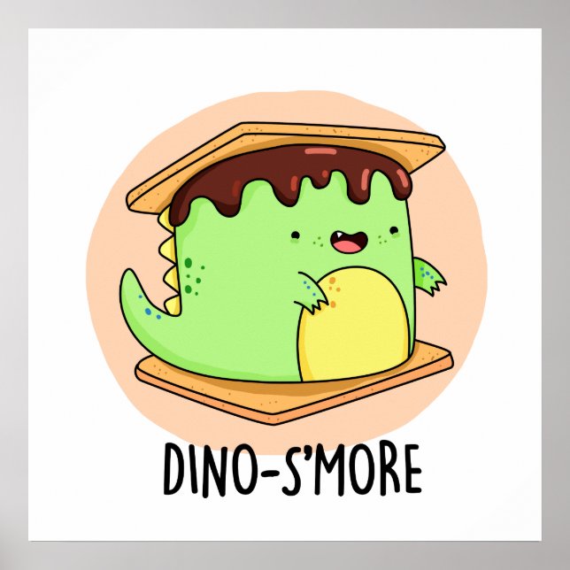 Poster Dino-smore Dinosaure Dinosaure Smore Pun (Devant)