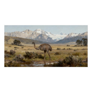 Poster Dinornis robustus – Grand Moa de l'Île du Sud