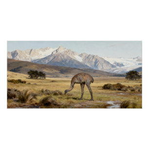Poster Dinornis robustus – Grand Moa de l'Île du Sud
